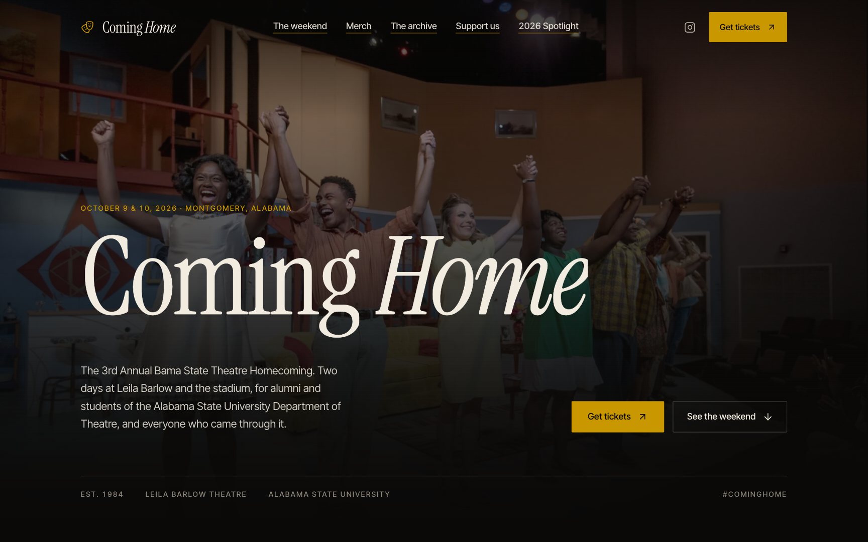 The Coming Home 2026 website